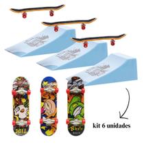 mini Skate de Dedo Brinquedo com Rampa de Obstáculo