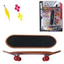 Mini Skate de Dedo Fingerboard Lixa Infantil Com Acessórios Montar e Desmontar