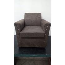 Mini Sofa Infantil De Crianças Poltrona Sofazinho Marrom Suede