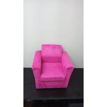 Mini Sofa Infantil De Crianças Poltrona Sofazinho Rosa Suede