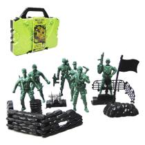 Mini Soldado de Plástico Base Militar com Maleta - 16 Un.