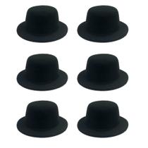 Mini Sombrero de Copa ASUNFO de Fieltro 13 cm Negro - Paquete de 6