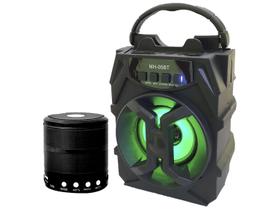 Mini Speaker Caixinha de Som Bluetooth Portátil Com Alça Led Usb Sd Potente Kit