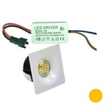 Mini spot 3w luz quente led embutir 3000k p/ movel planejado saca gesso (mini lazer)