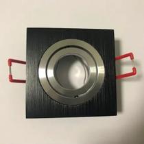 Mini spot de embutir quadrado preto com cromado direcionável para lâmpada LED Minidicróica MR11 Mini spot de embutir quadrado preto com cromado direcionável para lâmpada LED Minidicróica MR11