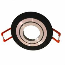Mini spot de embutir redondo preto com cromado direcionável click para LED Minidicróica MR11 Mini spot de embutir redondo preto com cromado direcionável click para LED Minidicróica MR11
