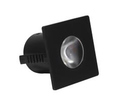 Mini Spot Embutir Para Movéis Quadrado Preto 3,5cm Led 1W 3000K Bivolt - EMBU LED