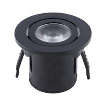 Mini Spot Embutir Para Movéis Redondo Preto 3,5cm Led 1W 3000K Bivolt - EMBU LED