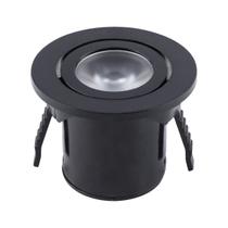 Mini Spot Embutir Para Movéis Redondo Preto 3,5cm Led 1W 3000K Bivolt Mini Spot Embutir Para Movéis Redondo Preto 3,5cm Led 1W 3000K Bivolt
