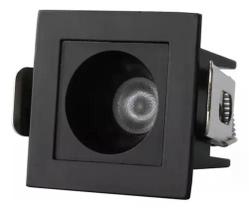 Mini Spot Focco Embutir 3W Preto 4000K Bivolt Ip20 Gaya