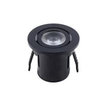 Mini Spot LED 1W Móvel Redondo Direcionável Preto 3000K Bivolt