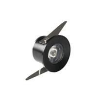 Mini Spot Led De Embutir Redondo 1w 3000k Preto