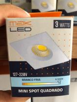 Mini spot led quadrado embutir 3W Makled