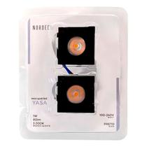Mini Spot Led Yasa 1W 3000K Quadrado Preta Bivolt (c/2un) - Nordecor - 6330 Mini Spot Led Yasa 1W 3000K Quadrado Preta Bivolt (c/2un) - Nordecor - 6330
