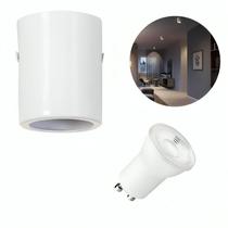 Mini Spot Luminária Teto Sobrepor Fixo Redondo GU10 Led Incluso 3.5w Cor:BrancoLed:6000k