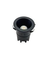 Mini Spot Nano Embutir Redondo Preto 3cm Led 3W 3000K Bivolt