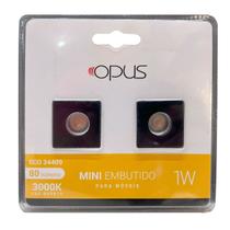 Mini Spot para Moveis Quadrado Preto 1W 3000k Bivolt - Opus - ECO34409