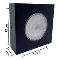 Mini Spot Plafon Sobrepor 8w Preto 6500k