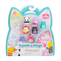 Mini Squish Squish-a-Longs - Pacote com 8 Unidades + Acessórios e Guia