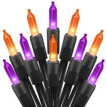 Mini String Lights Brightown Halloween 13 pés e 50 unidades x 2 laranja e roxo Mini String Lights Brightown Halloween 13 pés e 50 unidades x 2 laranja e roxo