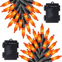 Mini String Lights WATERGLIDE 50 LED Orange Halloween 16 pés Mini String Lights WATERGLIDE 50 LED Orange Halloween 16 pés