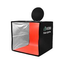 Mini Studio Fotográfico Dobrável Portátil Led 25cm Com 12 Cores Vedo