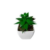 Mini Suculenta Artificial Vaso de Plástico Branco