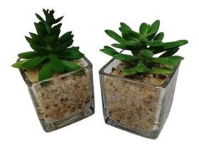 Mini Suculenta Artificial Vaso De Vidro- Plantas Artificiais