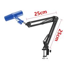 Mini Suporte 25x25 cm, Pedestal, Braço Flexível p/Microfone Condensador,MV7,Arcano,C1,AKG,SM7B