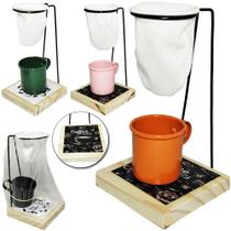 Mini Suporte Para Coador de Café Base de Madeira com Caneca Unidade Mini Suporte Para Coador de Café Base de Madeira com Caneca Unidade