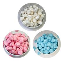 Mini Suspiros Caseiro Com 3 Cores Branco, Rosa E Azul 420g Mini Suspiros Caseiro Com 3 Cores Branco, Rosa E Azul 420g