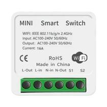 Mini Switch WiFi Inteligente Tuya 16A - Controle Remoto, Temporizador e Compatível com Alexa e Google Home