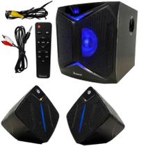 Mini System 2.1 Caixa De Som Amplificada Subwoofer 300w Pc Tv Bluetooth Usb Cartão Sd Radio Fm