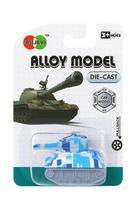 Mini Tanque Azul de Brinquedo Die-Cast Modelo Pull Back Liga de Metal