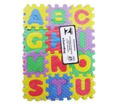 Mini Tapete Tatame de Eva Numeros Letras 36 Pecas 4cm x 5mm - 20 Comercial