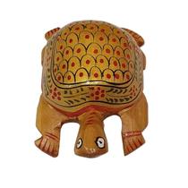 Mini Tartaruga Pintada De Madeira Suar (Modelo 1) 8Cm