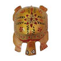 Mini Tartaruga Pintada De Madeira Suar (Modelo 2) 8Cm