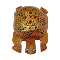 Mini Tartaruga Pintada De Madeira Suar (Modelo 3) 8Cm