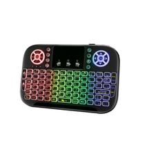 mini teclado bluetooth 2.4g modo duplo handheld fingerboard backlit mouse touchpad