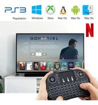 Mini Teclado Bluetooth para Smart Tv Pc Gamer Muda De Cor Led - dgs