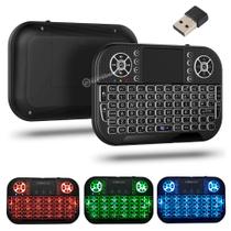 Mini Teclado Bluetooth Receptor USB 2.4g Sem Fio Com Luz DE Fundo LE7704