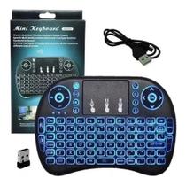 Mini Teclado Controle Função Toutch Sem Fio Led Pc Smart