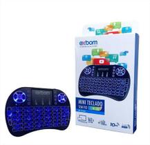 Mini Teclado Controle S/ Fio Touch Led Exbom