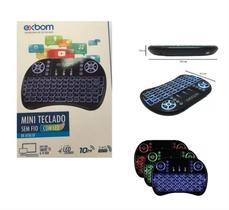 Mini Teclado Controle S/ Fio Touch Led Exbom