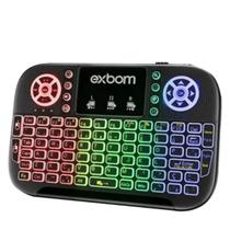 Mini Teclado e Mouse Controle Sem Fio Bluetooth wi-fi LED Para Tv Smart Pc Tablet Celular - Exbom