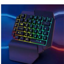 Mini Teclado Gamer Rgb Para Jogos Conexão Usb Uma Mão Semi Mecãnico