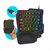 Mini Teclado Gamer Rgb Uma Mão Compacto Ergonômico Para Jogos Celular Mobile Pc Notebook