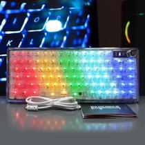 Mini teclado gamer sem fio transparente rgb led tebkl006 Mini teclado gamer sem fio transparente rgb led tebkl006