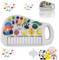 Mini Teclado Infantil Piano Educativo Animais da Fazenda Á Pilha