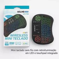 Mini Teclado Keyboard Wireless Com Led e Touchpad Integrado
